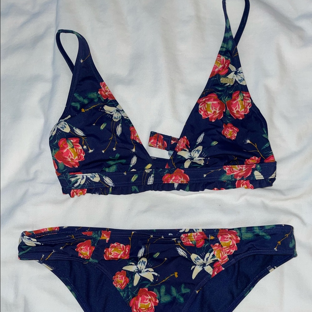 Navy Roxy Swim Suit Set